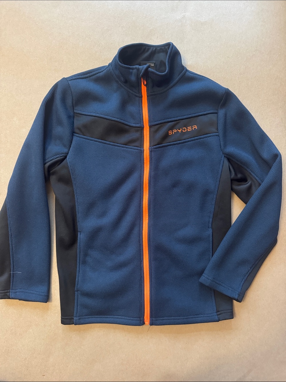 Spyder Youth XL Navy Blue Jacket with Orange Zip